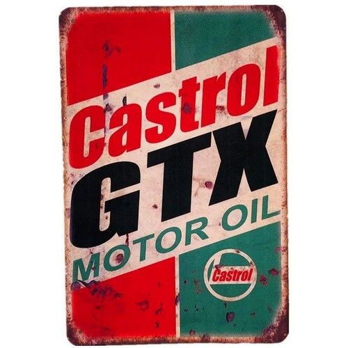 Castrol GTX Motor Oil Tin Sign - огляд і ціна Castrol Oil Gtx